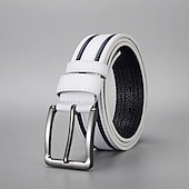 billiga Herrbälten-Herr Bälte Justerbara Läder Legering Streetwear Nutida Fritid Färgblock Blå Svart Dagligen Företag Formell Midjebälte