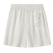 cheap Cotton Linen Shorts-Men's Shorts Summer Shorts Tencel Linen Shorts Beach Shorts Drawstring Elastic Waist Plain Comfort Soft Short Daily Outdoor Beach Fashion Casual Black White Inelastic