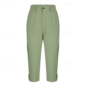 economico Pantaloncini Bermuda-Per donna Pantaloni Cargo Pantaloni capri Chinos Vacanza Streetwear Casual Lunghezza al polpaccio Vita media Semplice Tasca Fascia Elastica Comodo Comodità Inelastico Quotidiano All'aperto Streetwear