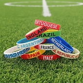 economico Accessori e Cappelli-20 braccialetti per la partita mondiale di calcio 2026, calcio, patriottico, unisex, per bambini e adulti, per feste, eventi calcistici, travestimenti