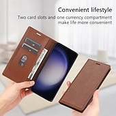 cheap 2026 Samsung Galaxy S26 Series-Phone Case For Samsung Galaxy S26 S26 Plus S26 Ultra Wallet Case Flip Cover Magnetic Full Body Protective Kickstand Retro PU Leather