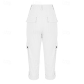 economico Pantaloncini Bermuda-Per donna Pantaloni Cargo Pantaloni capri Chinos Vacanza Streetwear Casual Lunghezza al polpaccio Vita media Semplice Tasca Fascia Elastica Comodo Comodità Inelastico Quotidiano All'aperto Streetwear
