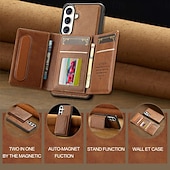 abordables 2026 Samsung Galaxy S26 Serie-teléfono Funda Para Samsung galaxia S26 S26 Plus S26 Ultra Tarjetas billetera Magnética Soporte de carga inalámbrica Ranura para tarjetas Retro Cuero de PU