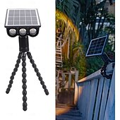 olcso Pathway Lights &amp; Lanterns-1 db kültéri napelemes fali spotlámpa, IP55 vízálló, 3 LED gyöngy, polip dizájn, kettős rögzítési lehetőség, dekoratív LED tájvilágítás kertbe, udvarra, ösvényre, gyepre, teraszra