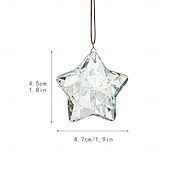 cheap Wall Sculptures-1/6Pcs Rainbow Pentagram Star Crystal Suncatcher  Prism Pendant Crafts for Home Office Garden Decoration Rainbow Maker Window Pendant