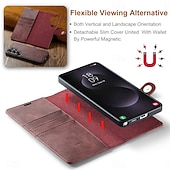 cheap 2026 Samsung Galaxy S26 Series-Phone Case For Samsung Galaxy S26 S26 Plus S26 Ultra Flip Cover Full Body Protective Retro Genuine Leather