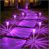 cheap Pathway Lights &amp; Lanterns-Solar Outdoor Lights, Solar Pathway Lights Outdoor Waterproof, Stainless Steel Stake Lighting for Garden Yard Path Walkway Driveway Patio Lawn Outside Decor,Color Changing