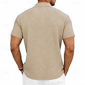 preiswerte Klassisches Poloshirt für Herren-Herren Zopfstrick-Poloshirt Textur Geschäft Urlaub Revers Kurzarm Mode Modern Einfach Knöpfe Atmungsaktiv Sommer Frühling Schwarz Weiß Wein Marineblau Grün Khaki Zopfstrick-Poloshirt