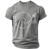  Bărbați Muzică Tricou Manșon scurt Tricou Tipărire 3D Stil Nautic Cămașă Modă Zilnic Zilnic Stradă Negru Gri Vară Primăvară Îmbrăcăminte S M L XL XXL XXXL