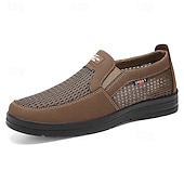 billiga Slip-On vardagsskor-Herrbruna slip-on casualskor, andningsbara, lätta och bekväma promenadloafers för vardagsbruk, kontor, resor, bilkörning, helgfritid och enkel smart casual-stil