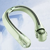 abordables Ventilateurs-Ventilateur de cou portable - Ventilateur de cou rotatif - Ventilateur rafraîchissant rechargeable USB-C, 3 vitesses, design sans pales mains libres, idéal pour les tentes et les activités de plein
