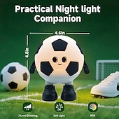 tanie Światła nocne-2026 piłka nożna miękka silikonowa lampa kranowa, zmieniająca kolor lampa LED z 30-minutowym timerem, 3 poziomami jasności, długim czasem pracy na baterii, ładowana przez USB lampka nocna do sypialni,