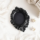 cheap Picture Frames-Vintage Black Resin Decorative Frame, Handmade Hand-Painted Ornate Wall Hanging Frame for DIY Wall Decor, Photo Display Frame, Home Wall Decoration Prop for Parties, Festivals