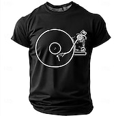  Bărbați Muzică Tricou Manșon scurt Tricou Tipărire 3D Stil Nautic Cămașă Modă Zilnic Zilnic Stradă Negru Gri Vară Primăvară Îmbrăcăminte S M L XL XXL XXXL