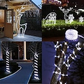 olcso Napelemes-100 m-es kültéri napelemes fényfüzér, 1000 LED, IP65 vízálló, 31 V-os napelem &amp;USB-ről tölthető, 8 funkciós távirányítóval, dekoratív LED-es lámpák kertbe, teraszra, medencébe, esküvőre, partira