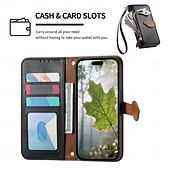 billige 2026 Samsung Galaxy S26-serien-telefon Etui Til Samsung Galaxy S26 S26 Pluss S26 Ultra Lommebok-kortveske Flip deksel Glidelås med håndleddsstropp Støtte Kontor / Bedrift TPU PU lær