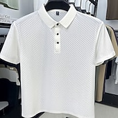 preiswerte Klassisches Poloshirt für Herren-Herren Polo Business-Polo Lässig Geschäft Revers Kurzarm Mode Modern Einfach Knöpfe Rein Sommer Frühling Normale Passform Schwarz Weiß Purpur Grün Khaki Grau Polo