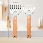 ieftine Grătare și gătit în aer liber-2 bucăți de tocat carne din oțel inoxidabil cu gheare de urs, instrument pentru grătar, mâner din lemn, divizor de carne, mixer alimentar, deschizător de sticle