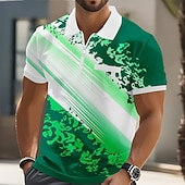  4 de julio de 2026, 250 aniversario Hombre Geométrico Mármol Camisetas polo Manga Corta Camisas de polo Camisas con cuello Casual Exterior Ropa Deportiva Festivos Bolsillo Impresión 3D Polo con