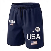 abordables Shorts Patrióticos 250-Hombre 4 de julio, 250 aniversario de Estados Unidos Bandera estadounidense Boxers de Natación Pantalones de Natación Pantalones de Surf Media cintura Patriótico Festivos Bolsillos laterales Forro de