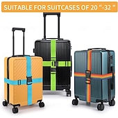 preiswerte Gepäck- und Reiseaufbewahrung-4PCS Luggage Straps, 200CM Adjustable Travel Bag Belts with Buckle, Secure Suitcases, Quick Luggage Identification, Multiple Colors, Travel Essential, Gift Idea