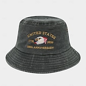 cheap Bucket Hat-Unisex 250th/independence Hat Baseball Cap Portable Breathable Daily Outdoor Street Embroidery Flag