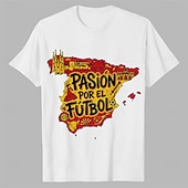 お買い得  サッカーTシャツ-2026年ワールドサッカーマッチ セット グラフィックTシャツ ヴィンテージ サッカー スペインサッカーファン Tシャツ のために 男女兼用(儿童不要选这个) 成人 3Dプリント  のために 日常 スポーツ・アウトドア