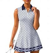 economico Abbigliamento Tennis da donna-Per donna Geometrico Motivo Floreale Abito da tennis Abito sportivo Senza Maniche Floreale Traspirante Tennis Golf Badminton Colletto Polo Collo con zip Vestito Nero Rosso Blu marino scuro