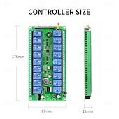 cheap Smart Switch-DC12V 24V 18CH Wireless Remote Control Switches Learning Code Relay Receiver 10A Relay 433mhz