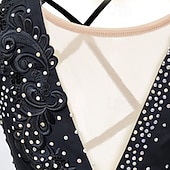 halpa Taitoluistelupuvut-Taitoluistelupuku Naisten Tyttöjen Luistimet Hameet Musta Valkoinen Keltainen Ristiin rastiin Tupsu Silmukka Spandex Erittäin elastinen Kilpailu Luisteluasu Hihaton Latinalainen tanssi Luistelu