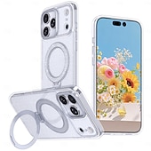 abordables Carcasas iPhone-teléfono Funda Para iPhone 17 Air 17 Pro Max iPhone 17e 16 15 14 Pro Max Plus 16e 13 Pro Max Funda Trasera adsorción magnética con Soporte Traslúcido Soporte de carga inalámbrica TPU Acrílico