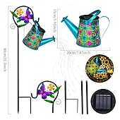 voordelige Pathway Lights &amp; Lanterns-buitenzonne-metalen vlinder &amp;Bloemgieter met prikverlichting, IP65 waterdicht, decoratieve ledlamp voor tuin, terras, erf, pad, gazon, villa, feest, verjaardag &amp; vakantie
