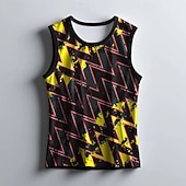 billige Løpe T-skjorter og tanktopper-Herre Grafisk Geometrisk Treningstank topp Singlet til jogging Gymtopp Sommer Ermeløs Hurtigtørkende Myk Pustende Treningsøkt Løp Vandring Jogge Gul Rød Blå Sports Sportsklær