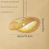 economico Modello a lanterna-led pendnat luce lanterna di bambù design lampadario retro 40 cm lampadario illuminazione a soffitto è applicabile al soggiorno camera da letto ristorante caffetteria bar ristorante club