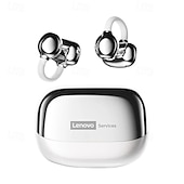 baratos Fones de ouvido abertos-Fones de ouvido sem fio Lenovo com clipe de orelha aberto, Bluetooth 6.0, estojo de carregamento, 25 horas de reprodução, compactos. &amp;Som potente, microfone embutido, fones de ouvido confortáveis para
