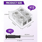abordables Accessoires LED-Connecteur LED 2 broches 10 mm sans soudure pour rubans LED transparents, avec tournevis intégré, pour rubans LED monochromes 12 V/24 V, lot de 12.