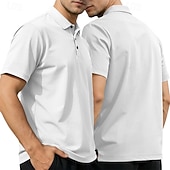 お買い得  メンズ クラシックポロ-男性用 ワッフルポロシャツ テクスチャード加工 カジュアル ストリート ラペル 半袖 ベーシック 近代の 平織り ボタン 冷却 夏 春 ブラック ホワイト ネイビーブルー カーキ色 アーミーグリーン ワッフルポロシャツ