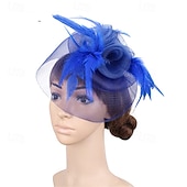 cheap Fascinators-Fascinators Polyester Wedding Birthday Vintage Cute Retro With Feather Headpiece Headwear
