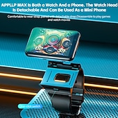 baratos Premium-Relógio inteligente Lokmat Appllp Max de 2,88 polegadas com 4G LTE, pedômetro, calendário e câmera, compatível com dispositivos móveis, unissex, com classificação IPX-4 e caixa de 32 mm.