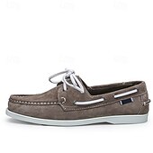 abordables chaussures de bateau-Mocassins à lacets en daim marron pour homme – chaussures habillées décontractées, idéales au quotidien, au bureau et pour un look élégant en extérieur.