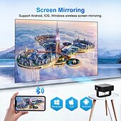 cheap Projectors-Native 1080P 5G Smart Projector, 8K Supported Android 13.0 Movie Projector for Soccer Watch Party, HDR 10+ Home Theater for Football Tournament, Stadium Experience for Championship Game Night