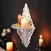economico Esculturas-Creative Simple White Pattern Decorative Shelf, DIY Assembly Floating Shelf, Ideal for Home Wall Decoration, Living Room Display Stand, Crystal Stone Display Shelf