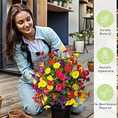 Недорогие Искусственные цветы-20-дюймовый колышек для искусственных цветов, декоративный садовый колышек для ипомеи, разноцветный, для двора. &amp;газон, прочный пластик, не выцветающий, всесезонное украшение