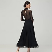 Χαμηλού Κόστους Ανταγωνιστικά Ρούχα-Επίσημος Χορός Φόρεμα Πλισέ Καθαρό Χρώμα Κόψιμο Γυναικεία Πάρτι Εκπαίδευση Επίδοση Μακρυμάνικο Ψηλό Σπαντέξ Πολυεστέρας