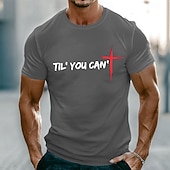  Camiseta masculina motivacional cristã religiosa inspiradora com a frase "Até você não conseguir mais mandar mensagens" e a cruz vermelha. Manga curta, modelagem padrão, casual, para uso diário,