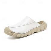 abordables sandales d'extérieur-Sabots blancs décontractés pour homme – chaussures légères à semelle épaisse, style minimaliste, pour les voyages, les vacances et le quotidien