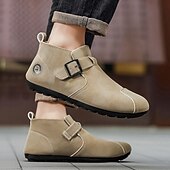 billige Slip-On hverdagsko-Grå herresko i kunstskinn med borrelås – lette, avslappede komfortsko for jobb, reise og hverdagsbruk