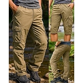 Недорогие Bottoms-Men's Cargo Pants Convertible Zip Off Pants Hiking Pants Trousers Softshell Pants Spring Autumn / Fall Outdoor Regular Fit Quick Dry Bottoms Pocket Elastic Waist Army Green Khaki Camping / Hiking