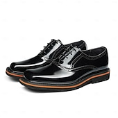 abordables Chaussures de Costume Classiques-Chaussures habillées Oxford pour homme, en cuir noir et marron, à lacets, bout rapporté, idéales pour les mariages, le bureau, les réunions, les banquets, les cérémonies du marié, l'église et les soirées élégantes.