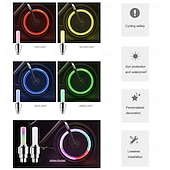 billige Håndverktøy-2 stk. LED-sykkelventillys, neon sykkeleikelys, sykkeldekkventillys, varsellys for nattkjøring, sykkeltilbehør